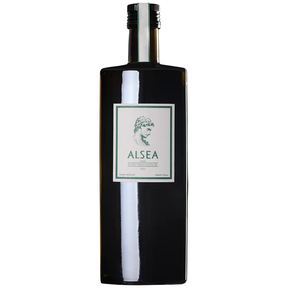 Alsea Neo Organic βιολογικό ελαιόλαδο μπουκάλι μπροστινή όψη