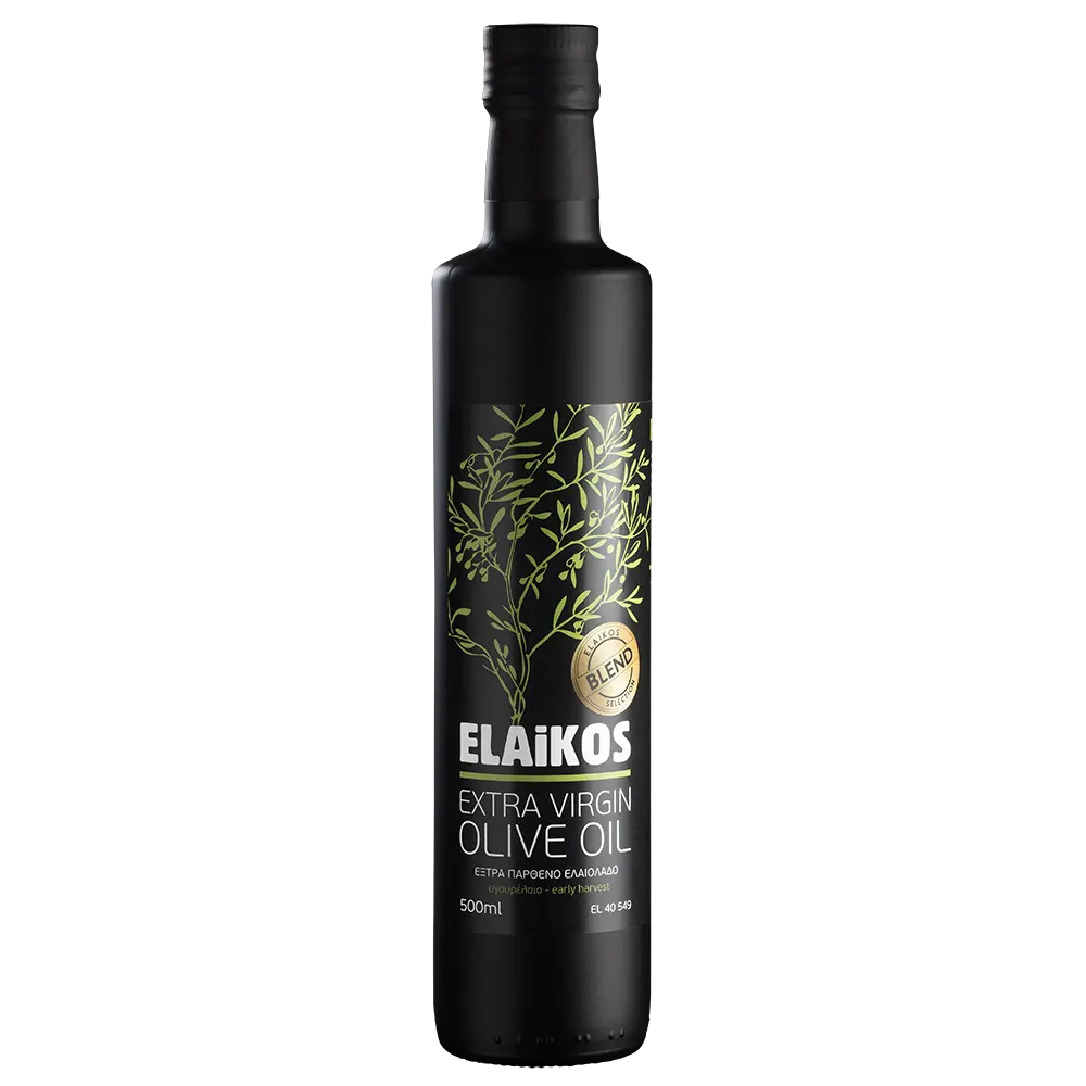 Elaikos Blend Selection extra virgin olive oil bottle front view