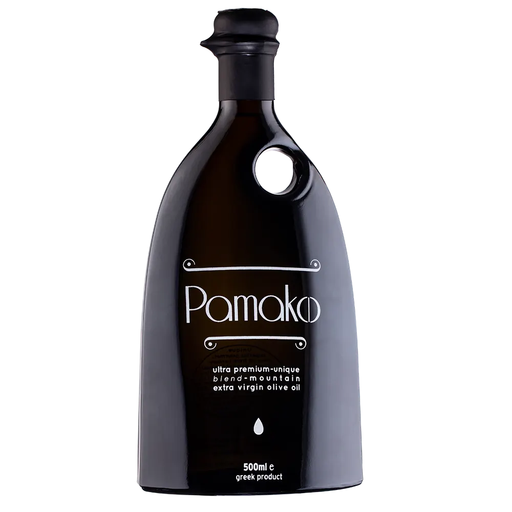Pamako Organic Blend organic olive oil bottle front view