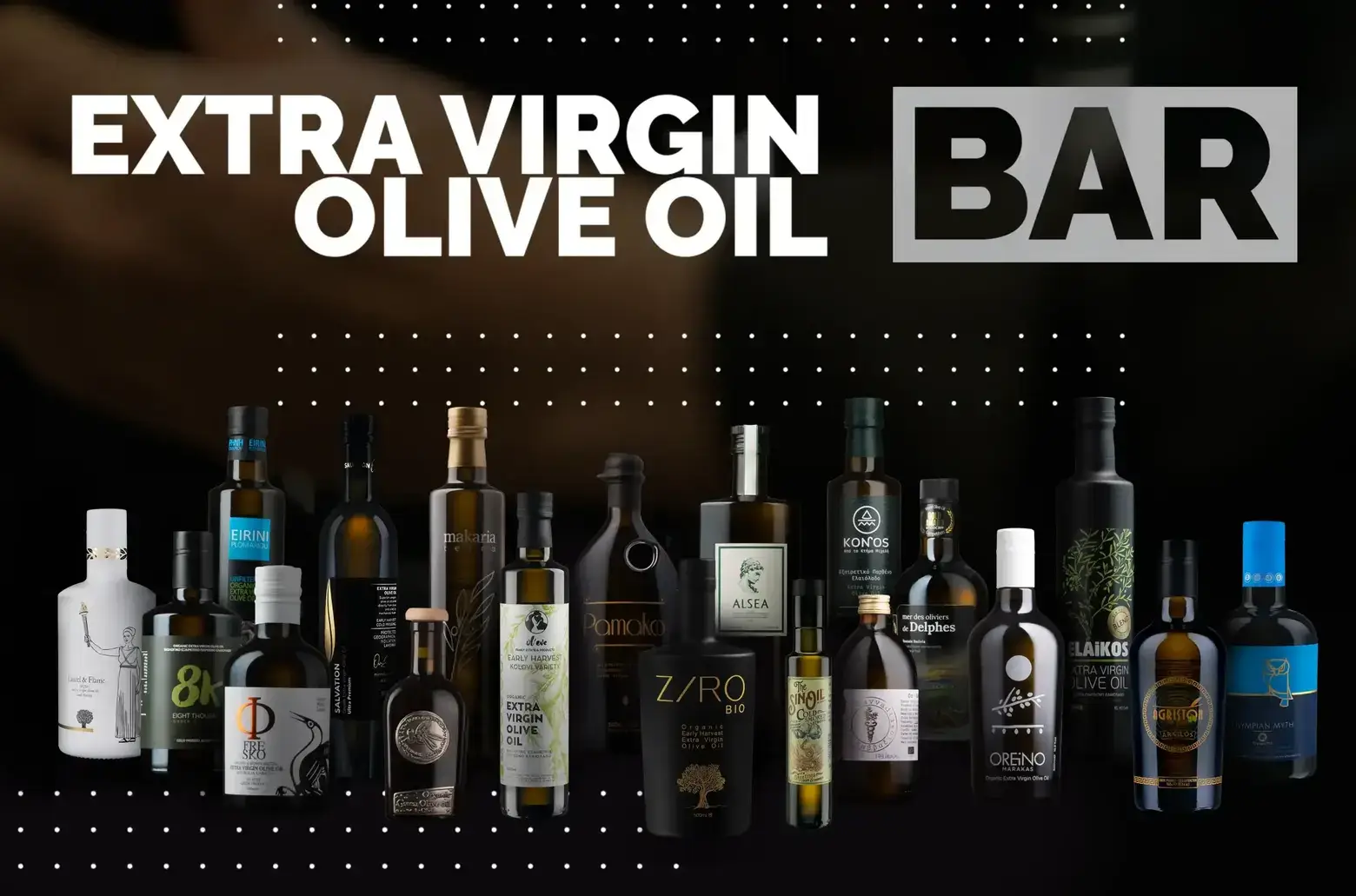 Olive Epitome EVOO Bar μπουκάλια από εξαιρετικό παρθένο ελαιόλαδο