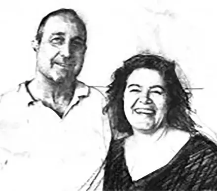 Olive Oil Black and white image of Myrta and Nikos Kalampokas